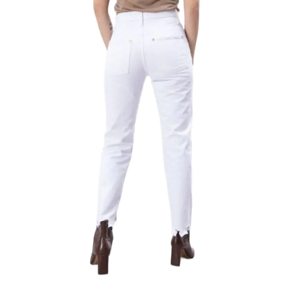 Free People We The Free Tapered‎ Baggy Boyfriend Jeans Chalk White sz 26